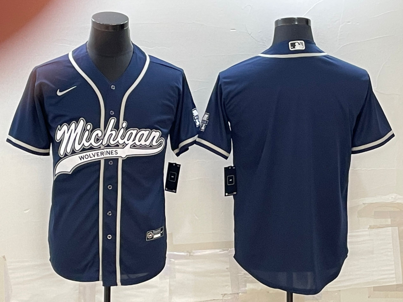 2023 NCAA Men Michigan Wolverines Blank blue jersey->->NCAA Jersey